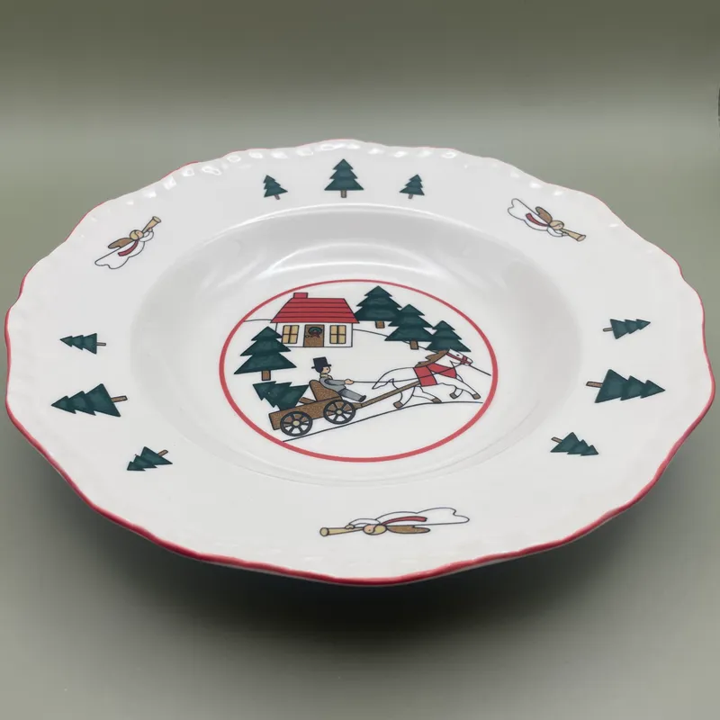 Mason's Weihnachtsdorf tiefer Teller 22cm 1796 3 Mason's Weihnachtsdorf EST. 1796 tiefer Teller 22cm schräg von oben