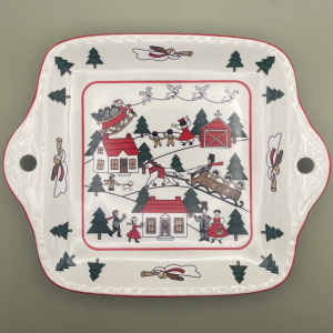 Mason's Christmas Village Servierplatte Quadrat 1796